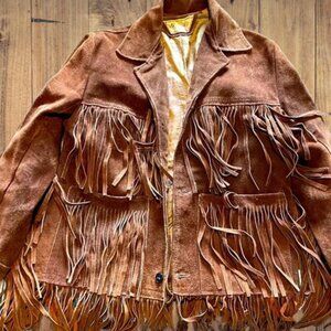 Hencho De Mexico Suede Fringed Vintage Jacket